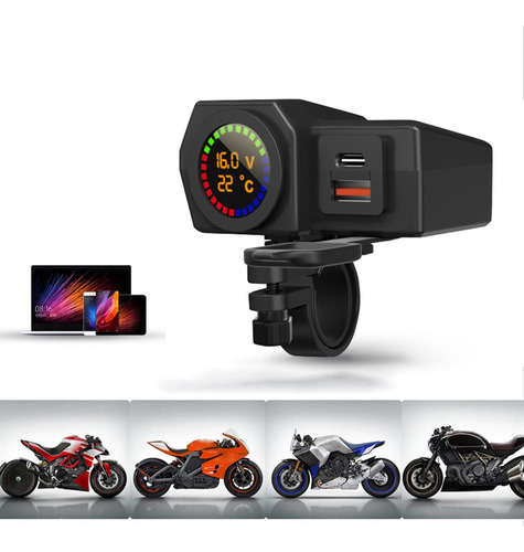 . Cargador Usb Modificado For Motocicleta Qc 3.0 Puerto Usb