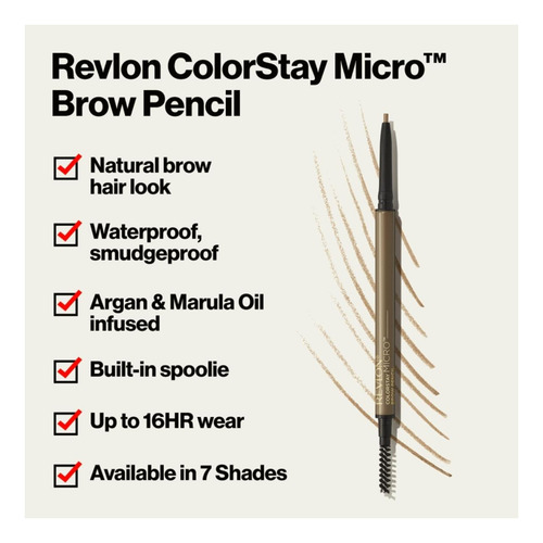 Revlon Colorstay Micro Eyebrow Pencil With Built In Spoolie