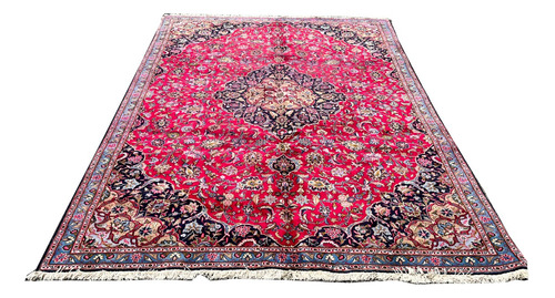 Alfombra Persa Kashan Original Hecha A Mano 3.25x2.20