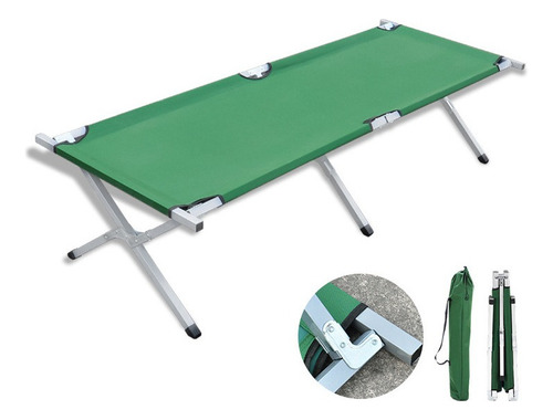 Catre Cama Plegable Reforzado Con Bolso Camping Bentancor Color Verde