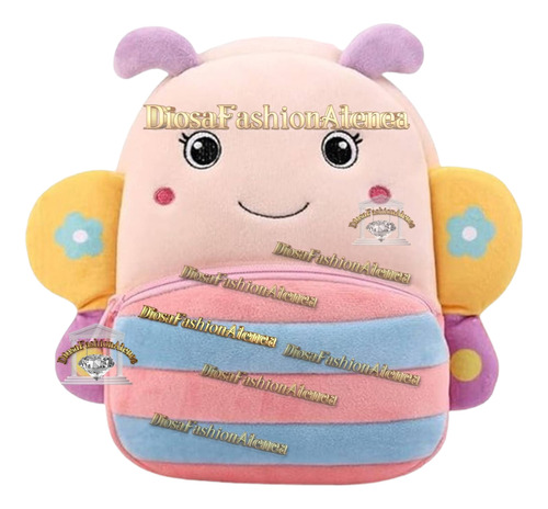 Mochila Infantil Escolar Animalitos Jardín Niñas Niños Rosa Mariposa