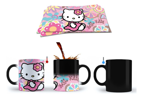Taza Mágica Personalizada Hello Kitty Con Kitty Sentada