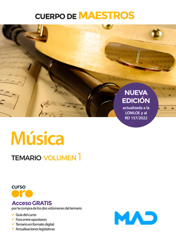 Cuerpo De Maestros Musica Temario Volumen 1, De Dos Acordes, S.l.u.. Editorial Editorial Mad, Tapa Blanda, Edición 1 En Español