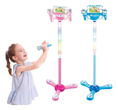 D Máquina De Karaoke For Niños Con Micrófonos Dobles Y