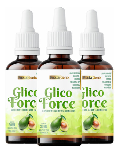 3x Glico Force 30ml- 100% Natural- Vitalidade- Original