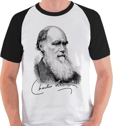 Camiseta Charles Darwin Ciência Biologia Camisa Blusa Raglan