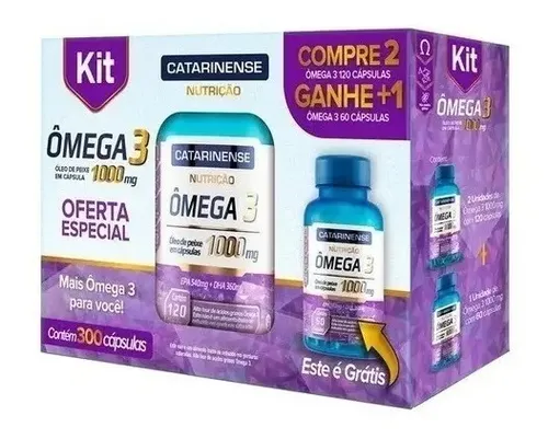 Kit Ômega 3 1000mg Com 300 Cápsulas Catarinense