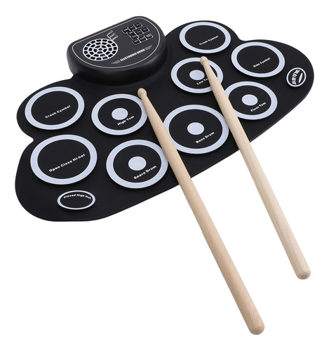 Juego Electrónico De Tambores Enrollables De 9 Almohadillas,