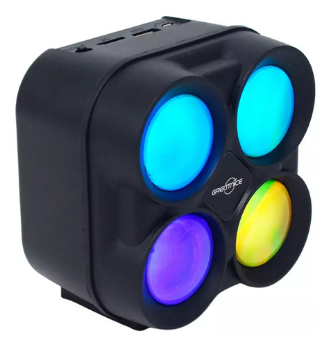 Mini Parlante Bluetooth 4 Luces Led Rgb Usb Y Lector Memoria