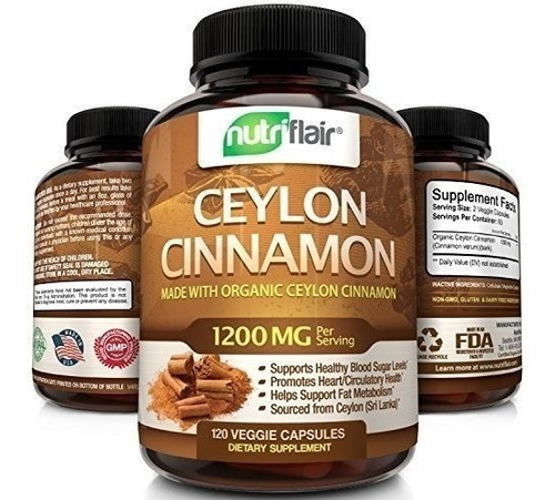 Canela Organica De Ceilan Nutriflair 1800 Mg 120 Capsulas