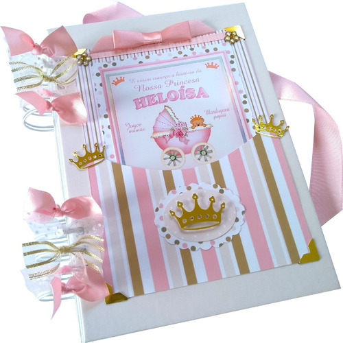 Álbum De Bebê Meninas Foto Personalizado Real Scrapbook 90 F