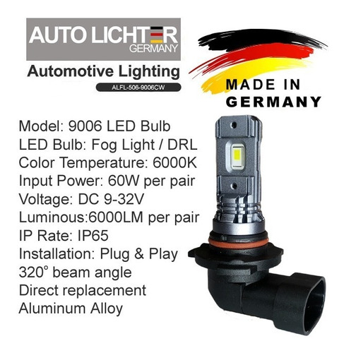 Ampolleta Led 9006 Neblinero Autolichter Alemana 6000k 