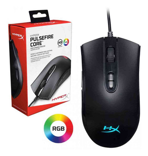 Mouse Gamer Hyperx - Pulsefire Core Rgb - 7 Botones 6200 Dpi