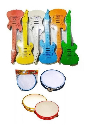 Kit 28 Instrumento Musical Infantil Guitarra Pandeiro 