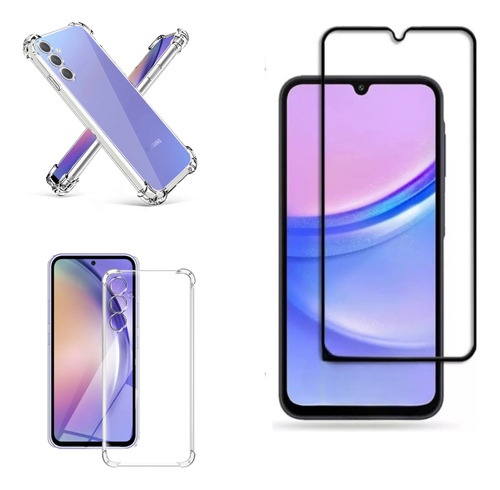 01 Capa + 02x Películas De Vidro 3d 9d Para Galaxy A16 4g 5g
