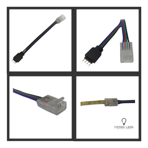Conector Emenda Fita Led Rabicho Macho 5050 3528 Rgb 4 Vias Cor Da Luz Para Fita De Led 5050 3528 Rgb 4 Vias Tensão De Operação 12/24 Volts 12/24 Volts
