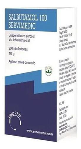 Salbutamol Servimedic® 100mcg 200 Dósis