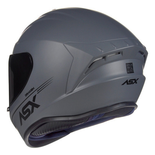 Capacete Asx Draken Solid Cinza Fosco Masculino E Feminino Tamanho do capacete 56-S
