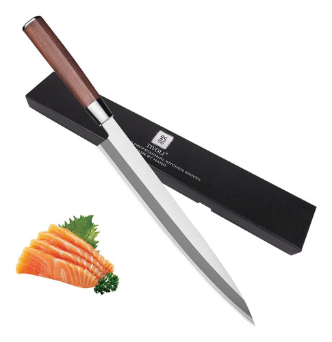 Cuchillo Sashimi Sushi Tivoli, Profesional, Acero Al Carbono