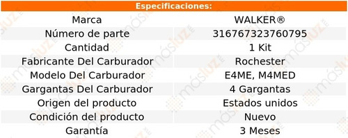 Set Reparar Carburador Astro 6 Cil 4.3l 1985 Walker
