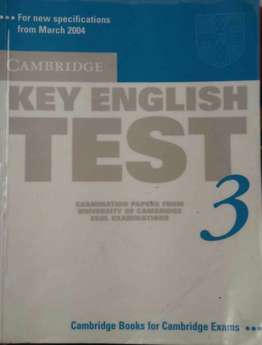 Cambridge Key English Test 3 Examination Papers [usado] 