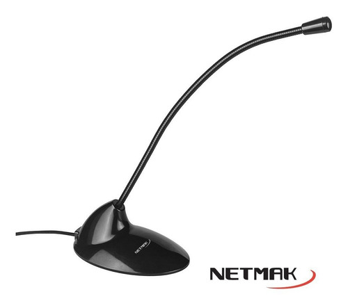 Micrófono Netmak Mc3 Flexible 3.5mm Negro - Nm-mc3 Para Pc