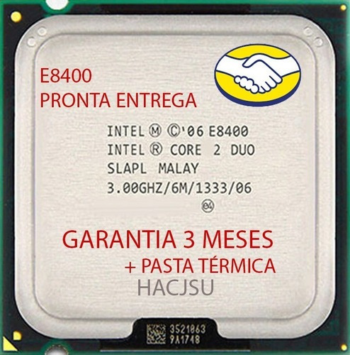 Imagem 1 de 10 de 3 E8400 Processador Cpu Intel Core 2 Duo Lga775 1333 Usado