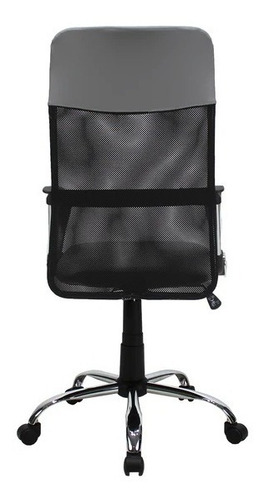 Silla De Oficina Ejecutiva Jm-2006a De Malla Mesh Gris Cuero Sintético/mesh