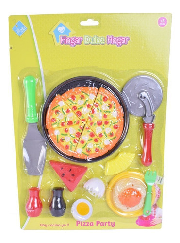 Juego De Comiditas Pizzas Hogar Dulce Hogar El Duende Azul Color Rojo