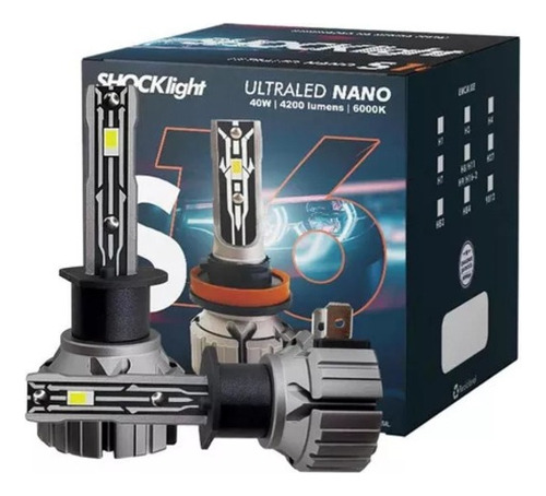 Lâmpada Ultra Led Shocklight 40w S16 Nano Hb3 6000k 12v