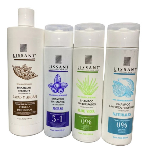 Kit Lissant Brazilian Keratina Chocolate , Shampoo 4pzas