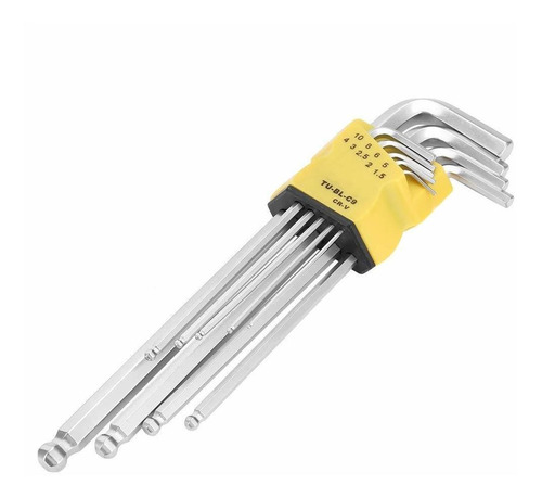 Conveniently Hex Keys -9pc Tended Ball End Key L-wrench