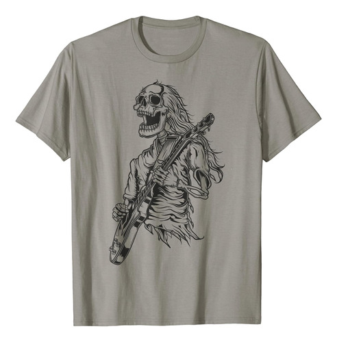 Disfraz De Guitarra Esqueleto Para Halloween, Playera Rocke