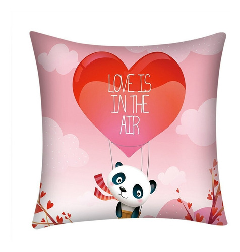 Funda Almohada 45x45cm Oso Amor Oso Y Corazon