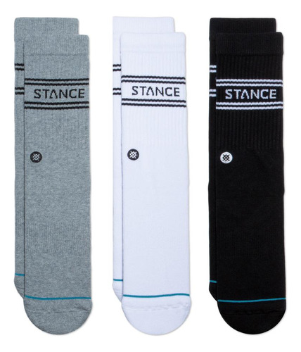 Meia Stance Basic 3 Pack Multicolorida