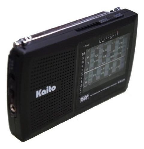 Kaito Ka321 Radio De Onda Corta Amfm De Bolsillo De 10 Banda Color Negro