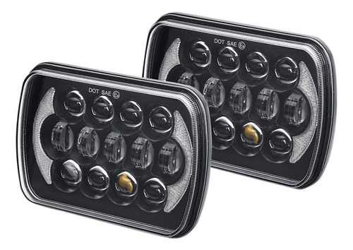 1 Par De Faros Led Rectangulares Para Jeep Wrangler Chero