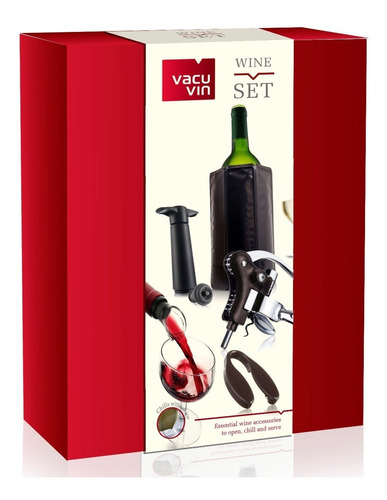 Imagen 2 de 4 de Set Vino Vacuvin Bomba Vacio Sacacorcho Enfriador Servidor