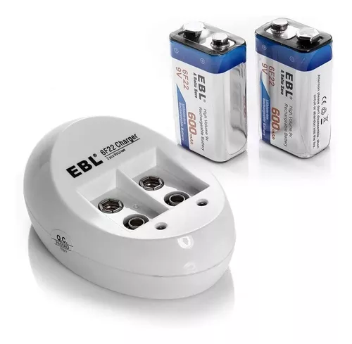 Combo Cargador Ebl Usb Para Baterias 9v + 2 9v De 600mah