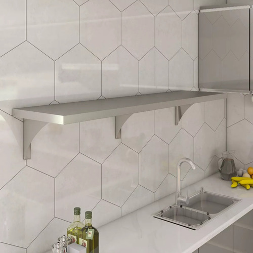 Prateleira De Parede + Mesa Aço Inox Restaurante Lanchonete