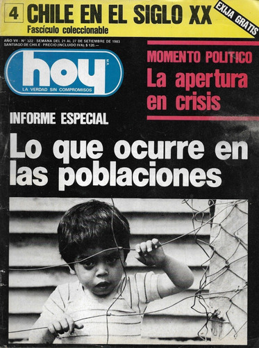 Revista Hoy 322 / 27 Septiembre 1983 / Informe Poblaciones