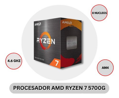 Pc Gamer Noxi Armada Amd Ryzen 7 5700g 16 Gb 1 Tb Wifi y Teclado Y Mouse