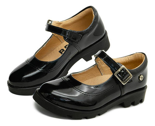 Zapatos Escolar Dogi Dama Charol Negro Antiderrapante 22-26