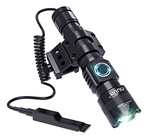 Linterna Tactica Led Montaje Carril Picatinny Carga Usb 1200