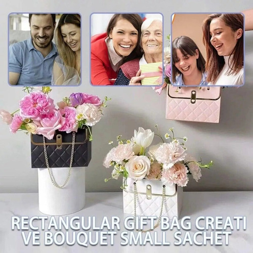 Caja De Regalo De Papel Con Forma De Flor, Ramo De Bolsas De