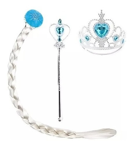 Kit Fantasia Frozen Elsa Acessórios Meninas Coroa Varinha