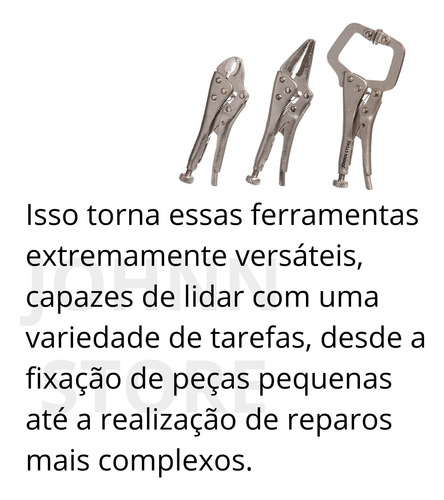 3 Mini Alicates Pequeno Pressão, Mordente, Tipo C, Aço Pro