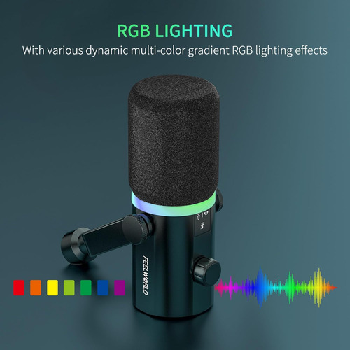 Feelworld Kit De Micrófono Dinámico Multiusos Xlr Usb Gam...
