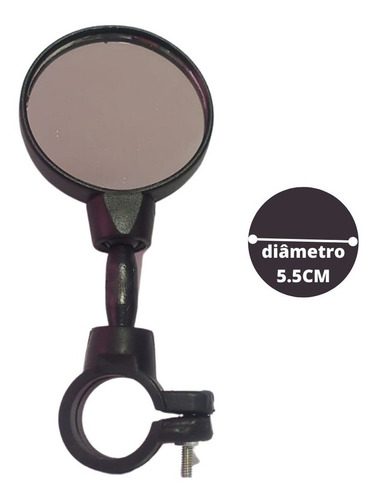 Imagem 4 de 7 de Espelho Retrovisor Bicicleta Bike Redondo Preto Speed Mtb