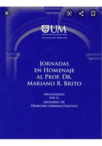 Jornadas En Homenaje A Mariano Brito. Tapa Dura. Um